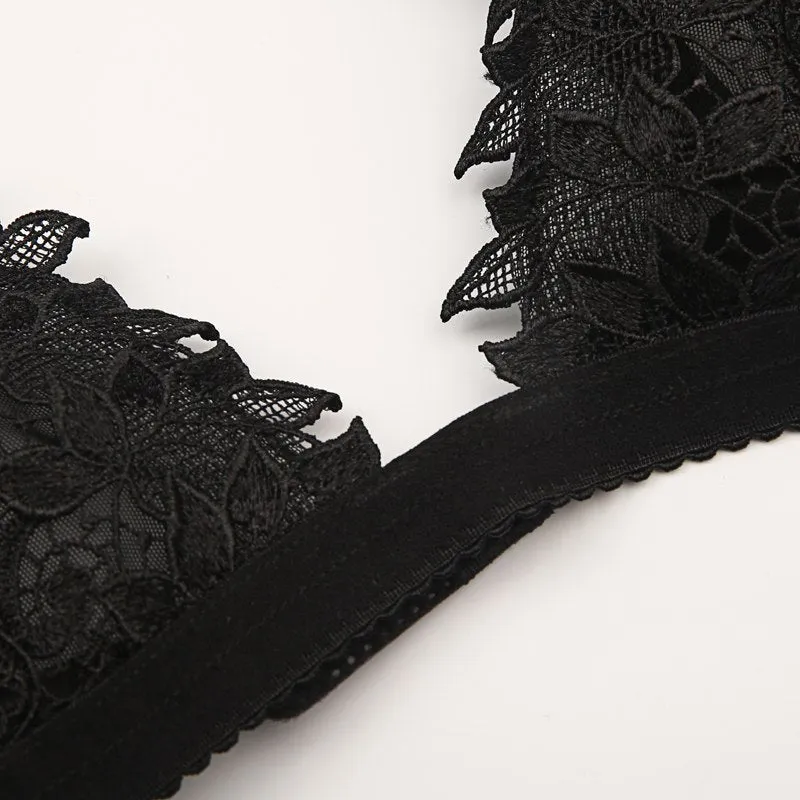 Women's Black Lace Trim Bralette