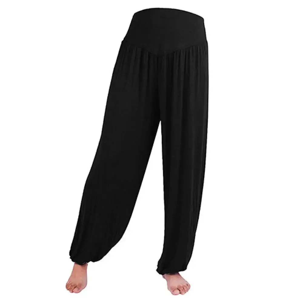 Women’s Boho Harem Pants - Comfy Loose Long Yoga Trousers, Belly Dance Wide Leg Bloomers & Casual Sweatpants