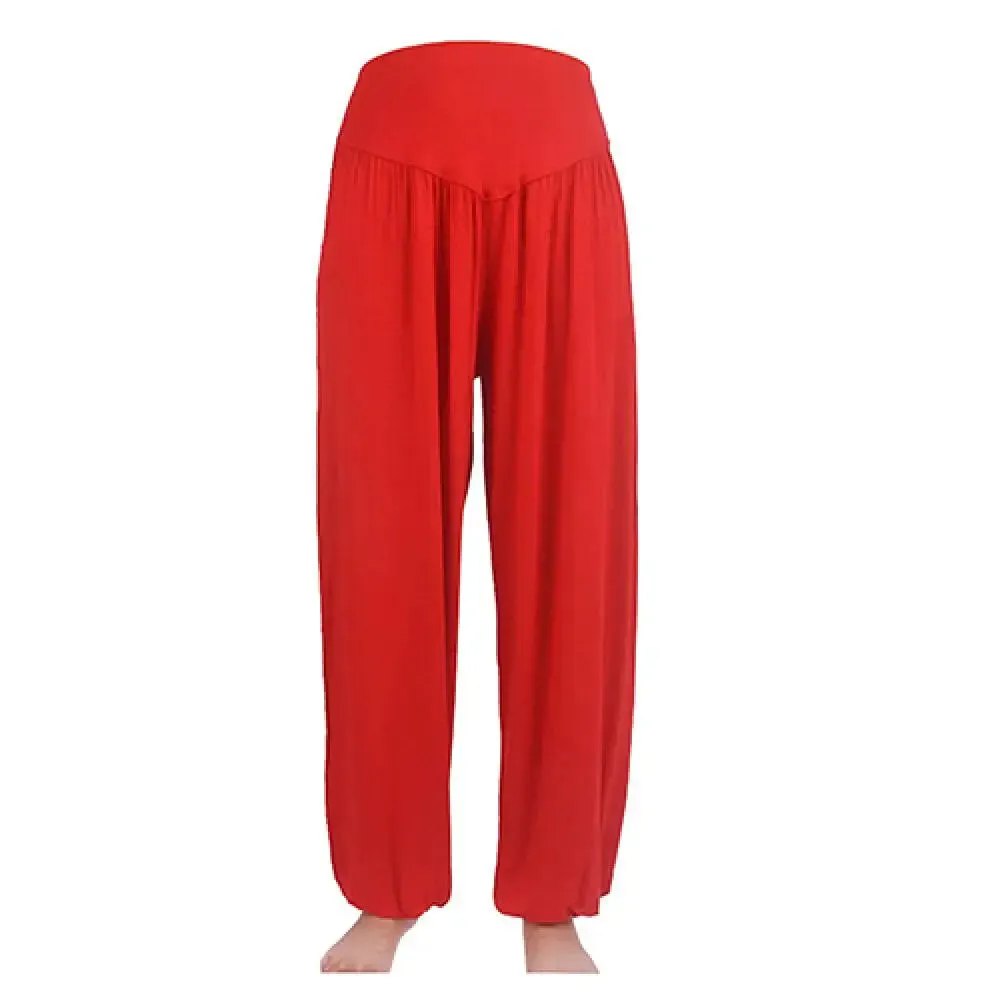 Women’s Boho Harem Pants - Comfy Loose Long Yoga Trousers, Belly Dance Wide Leg Bloomers & Casual Sweatpants