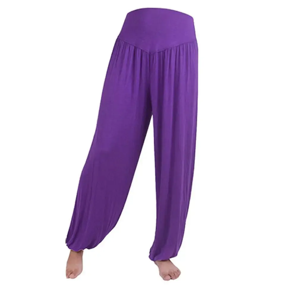 Women’s Boho Harem Pants - Comfy Loose Long Yoga Trousers, Belly Dance Wide Leg Bloomers & Casual Sweatpants