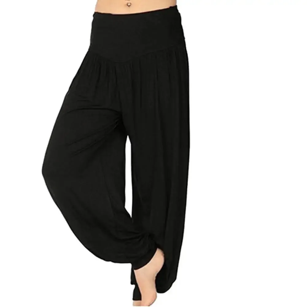 Women’s Boho Harem Pants - Comfy Loose Long Yoga Trousers, Belly Dance Wide Leg Bloomers & Casual Sweatpants