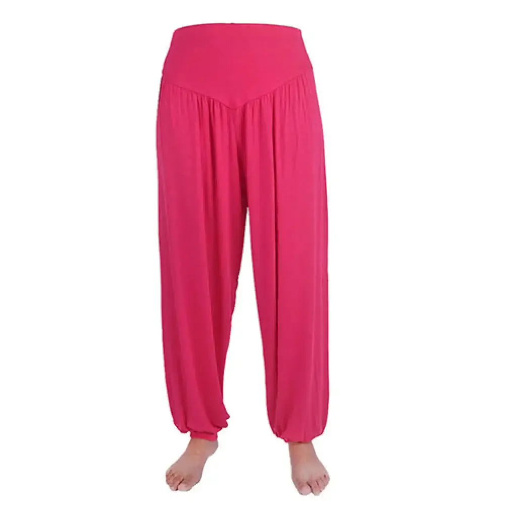 Women’s Boho Harem Pants - Comfy Loose Long Yoga Trousers, Belly Dance Wide Leg Bloomers & Casual Sweatpants