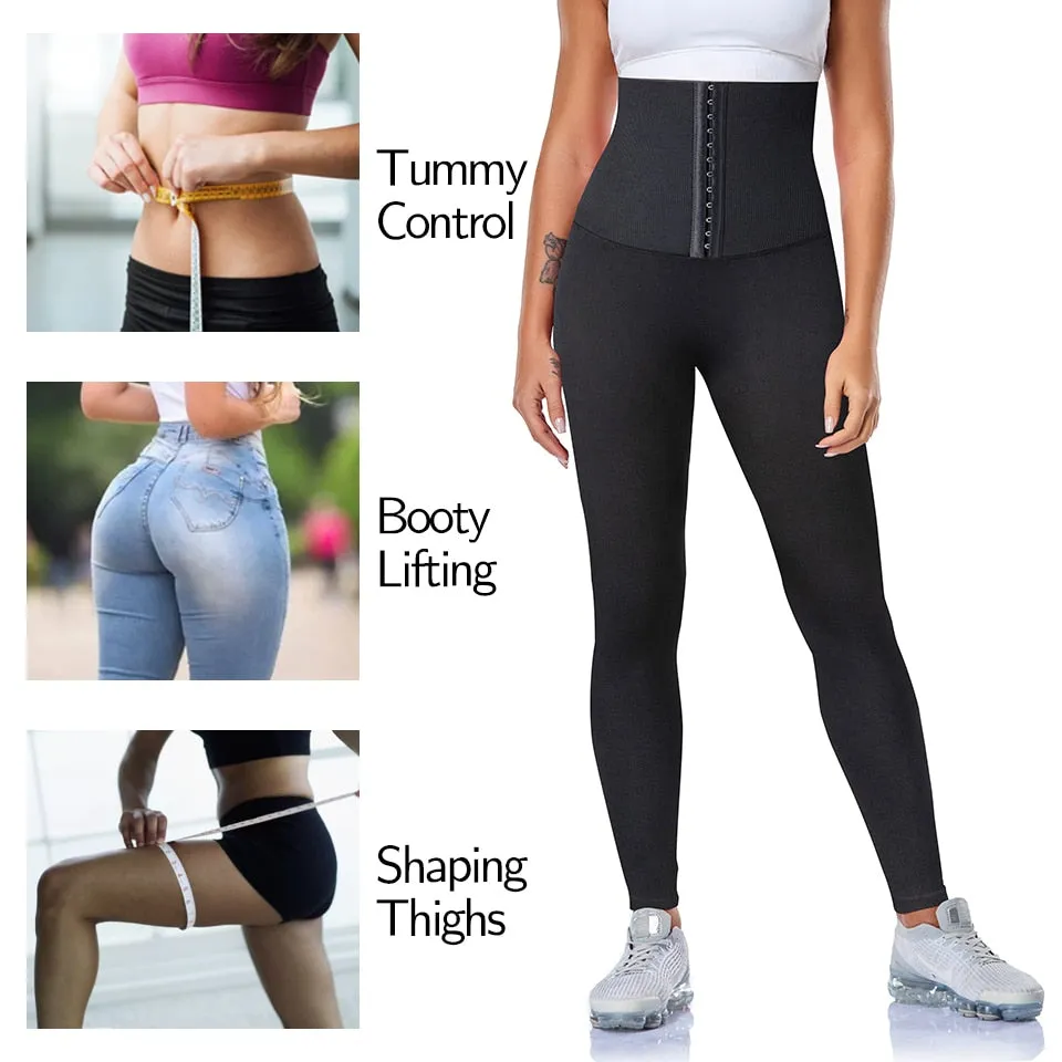 Women's High Waist Trainer Sports Leggings Gym Fitness Compression Tights Tummy Control Workout Legging Slimming Shaper