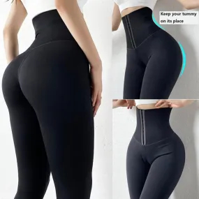 Women's High Waist Trainer Sports Leggings Gym Fitness Compression Tights Tummy Control Workout Legging Slimming Shaper