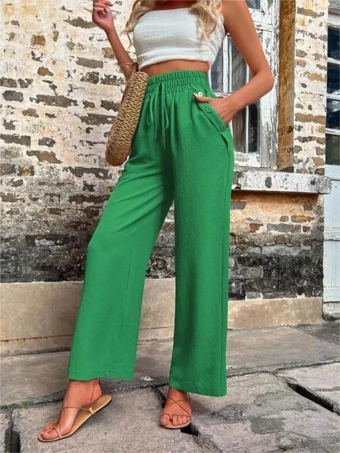 Women’s High Waist Wide Leg Pants with Pockets