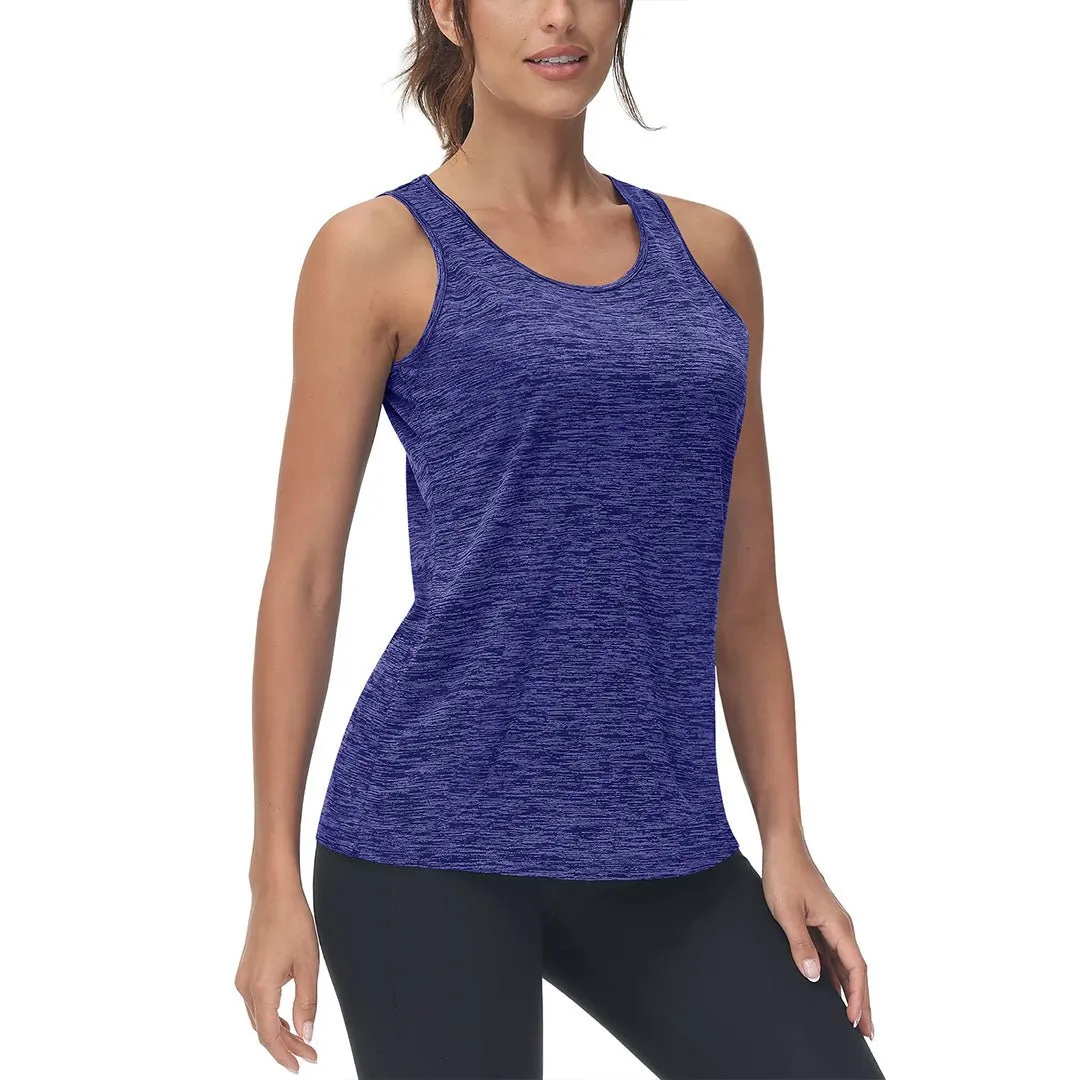 Women's Lightweight Athletic Yoga Crewneck Tank Tops