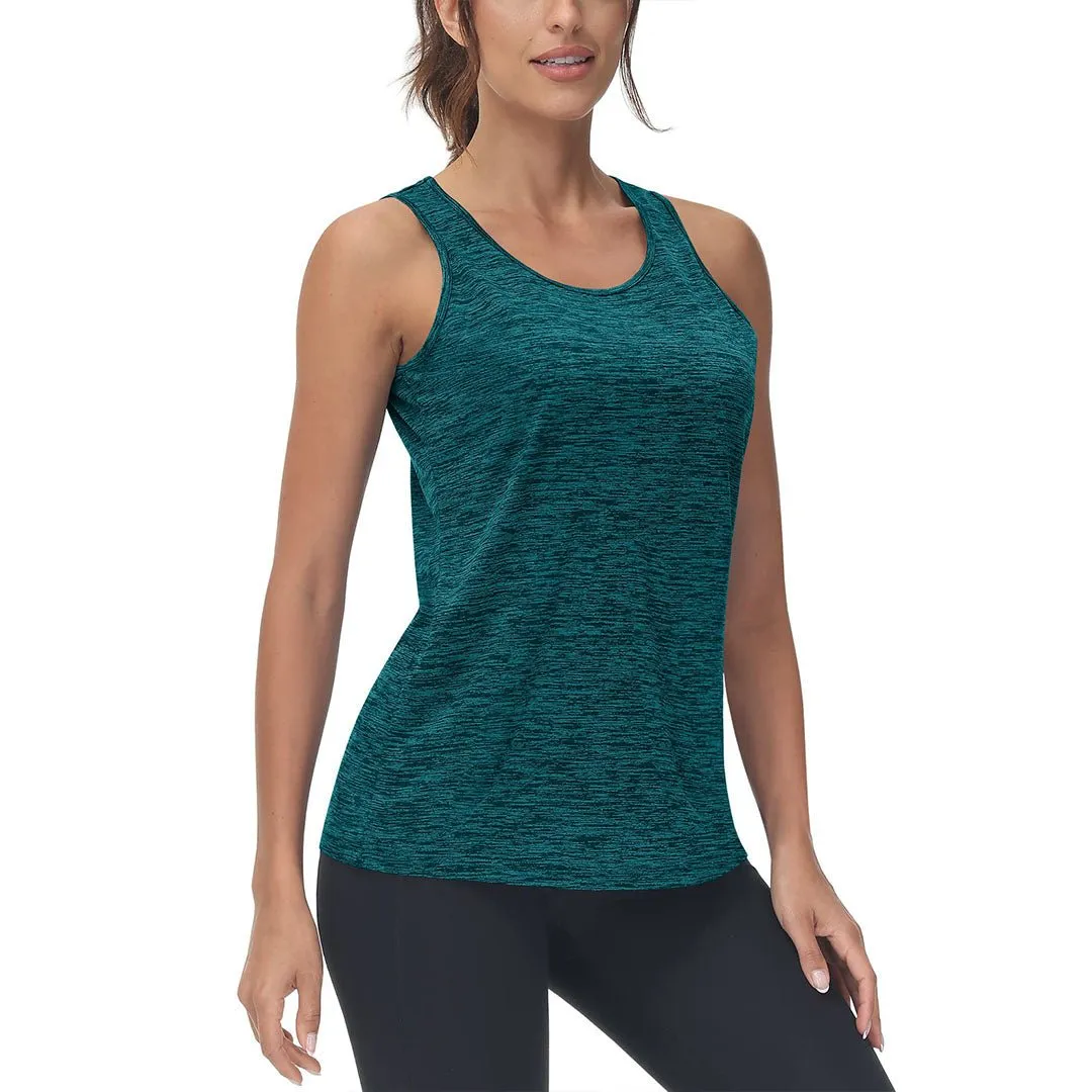 Women's Lightweight Athletic Yoga Crewneck Tank Tops