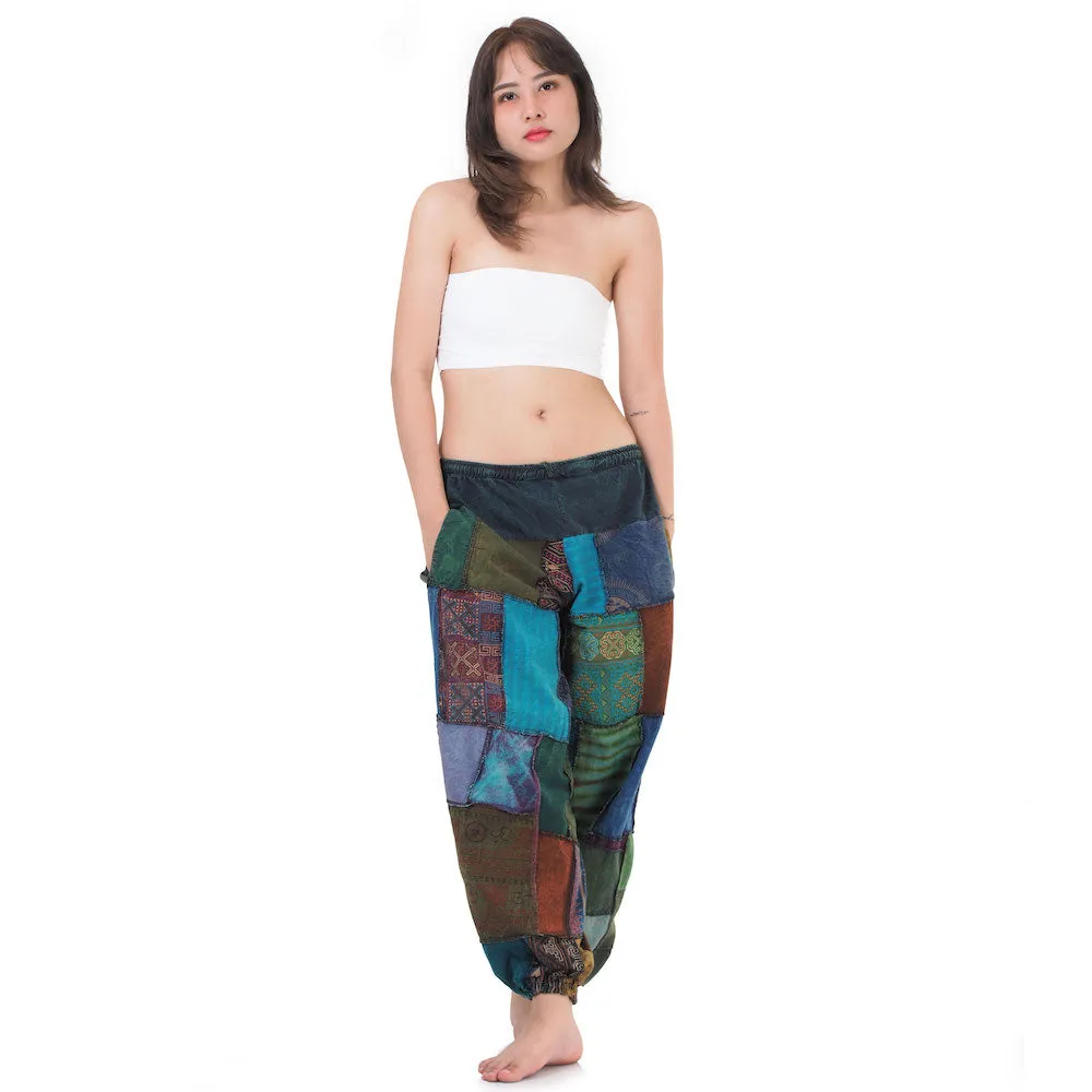 Women's Patchwork Harem Pants Ocean Calm
