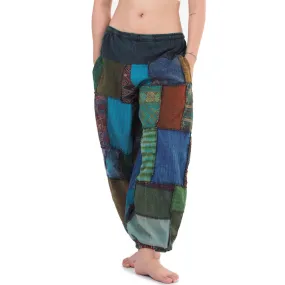 Women's Patchwork Harem Pants Ocean Calm