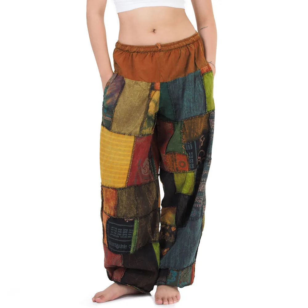 Women's Patchwork Harem Pants Ocean Calm