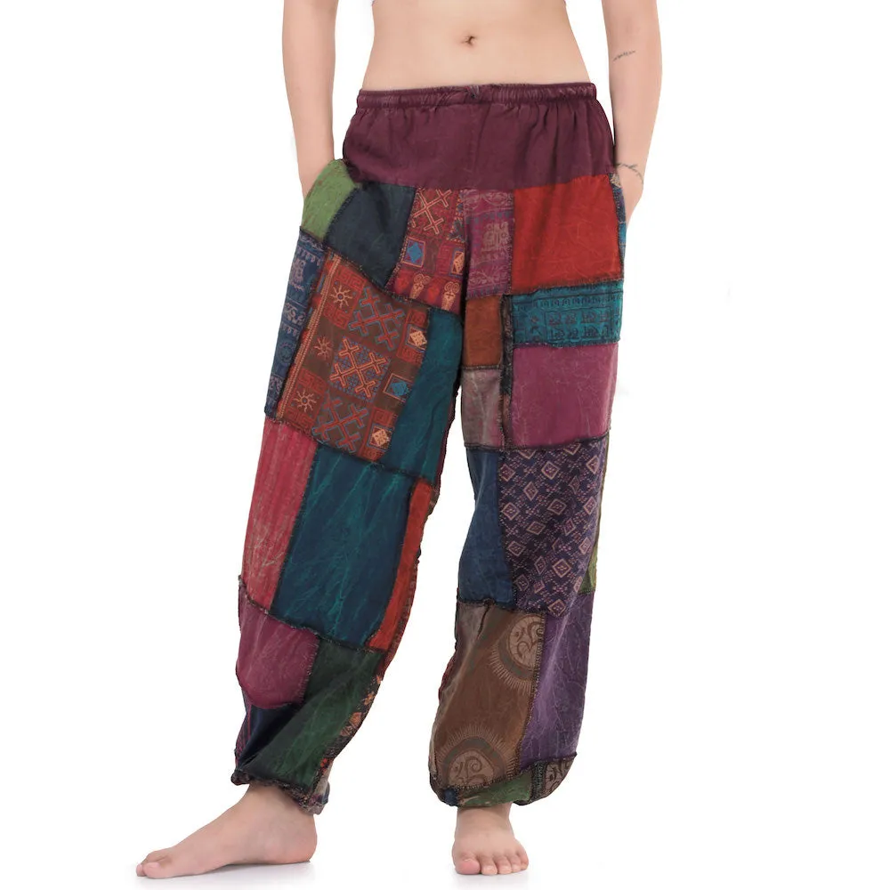 Women's Patchwork Harem Pants Ocean Calm