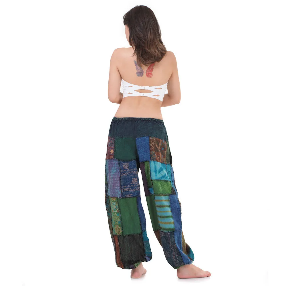 Women's Patchwork Harem Pants Ocean Calm