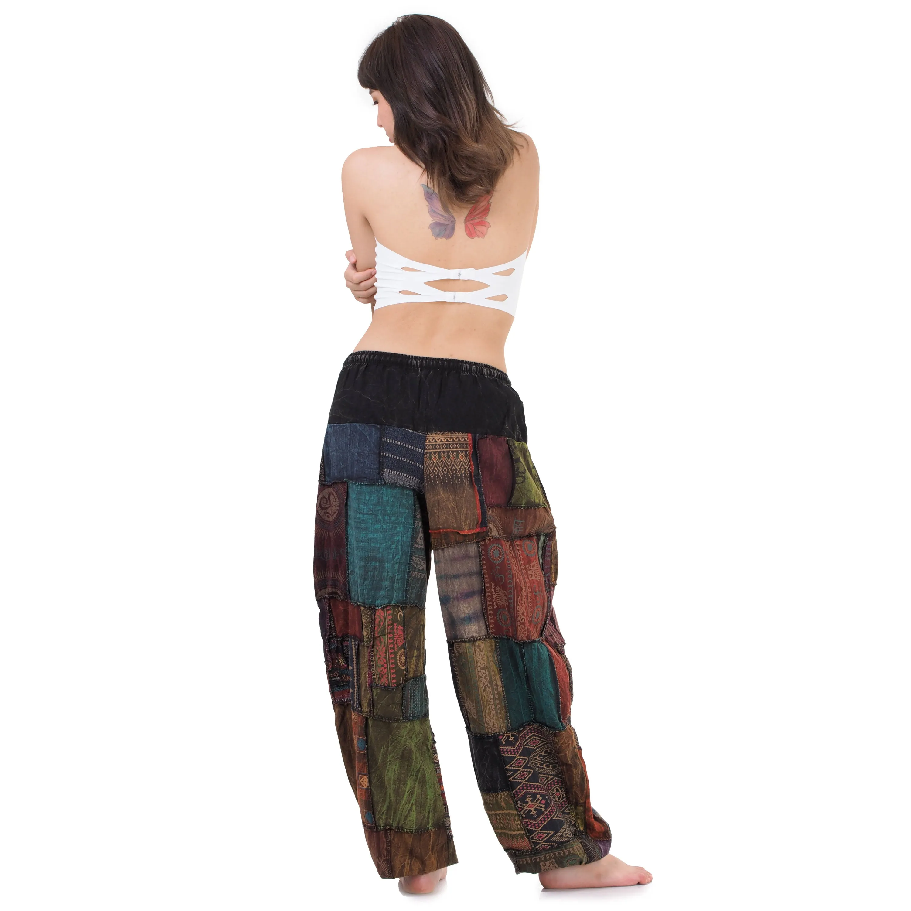 Women's Patchwork Harem Pants Ocean Calm