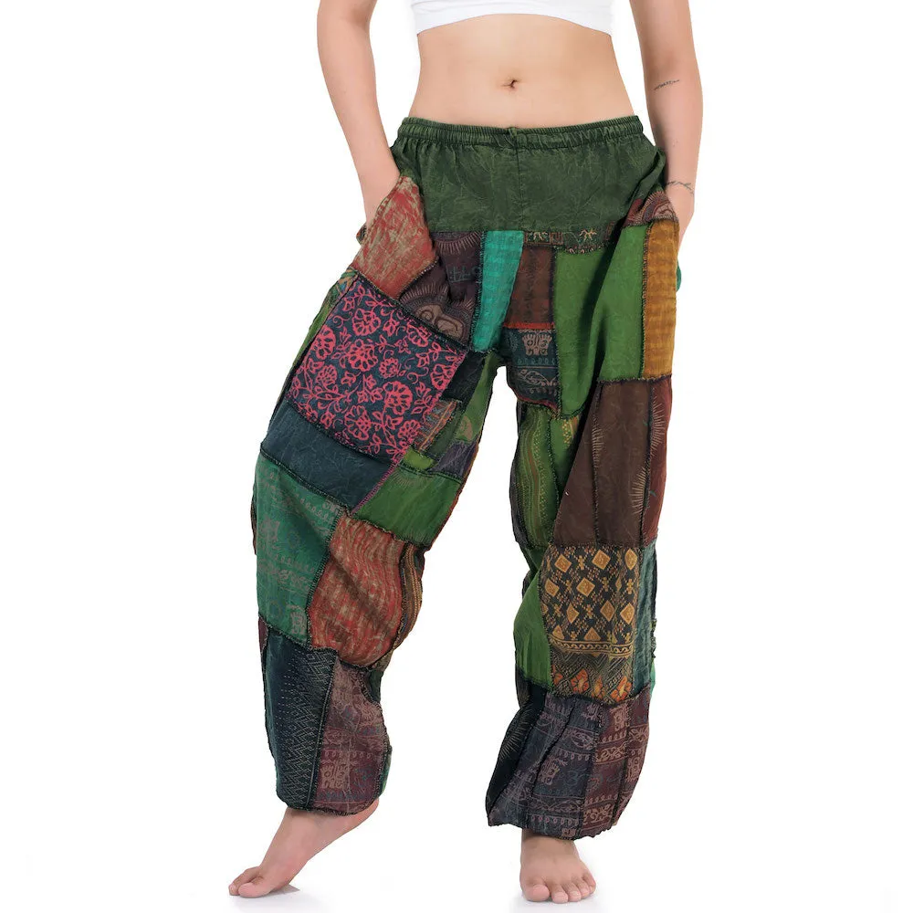 Women's Patchwork Harem Pants Ocean Calm