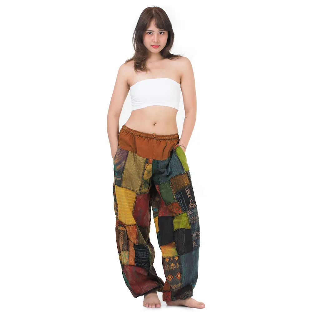 Women's Patchwork Harem Pants Ocean Calm