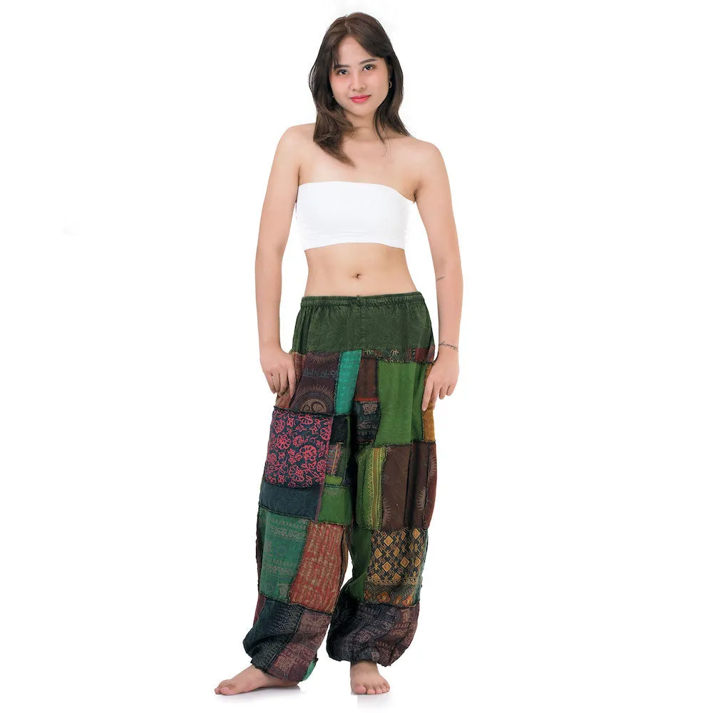 Women's Patchwork Harem Pants Ocean Calm