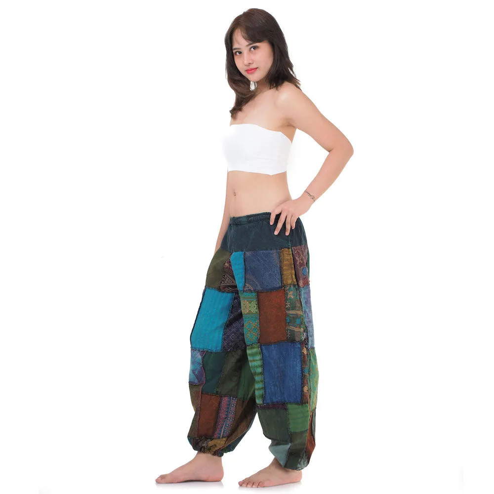 Women's Patchwork Harem Pants Ocean Calm