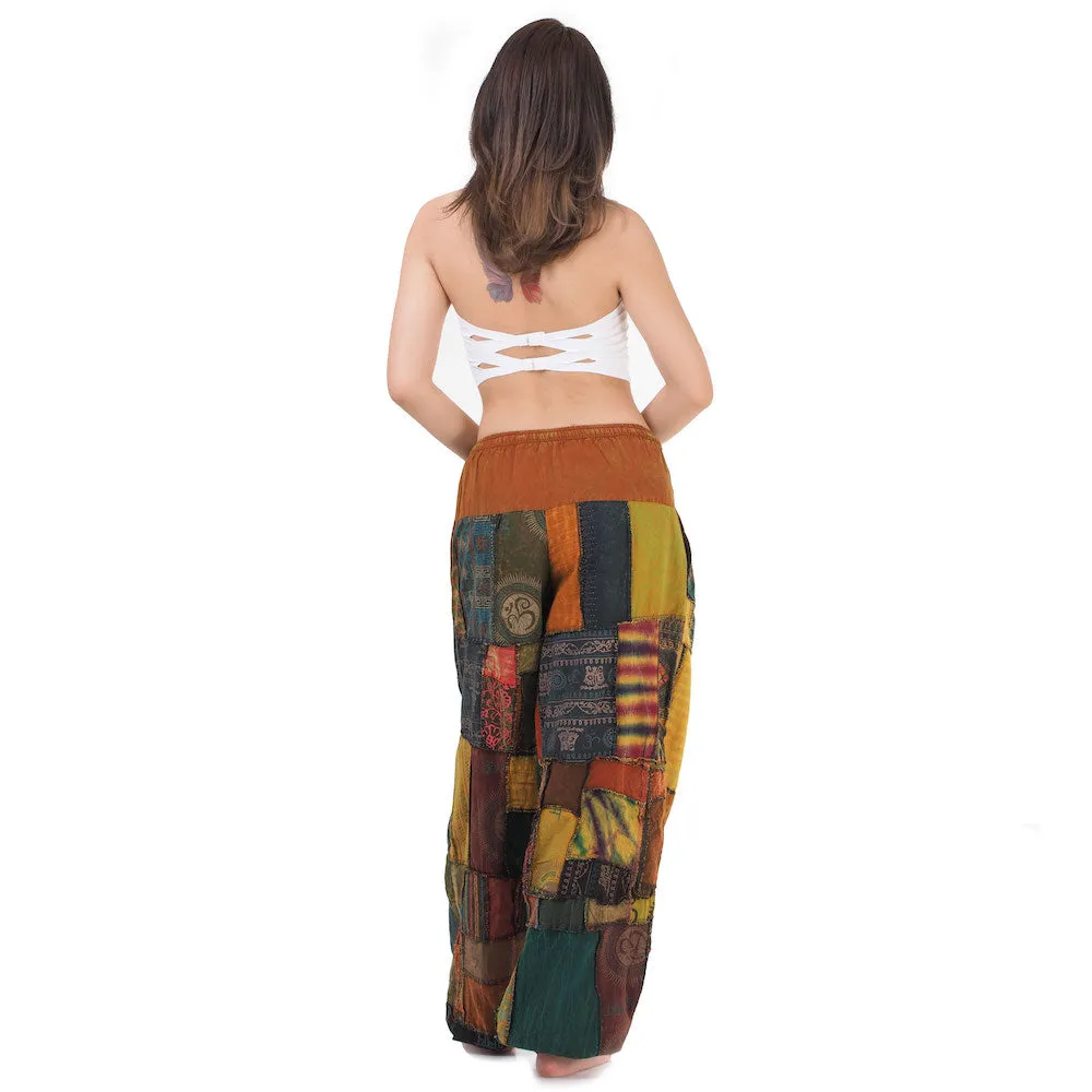 Women's Patchwork Harem Pants Ocean Calm