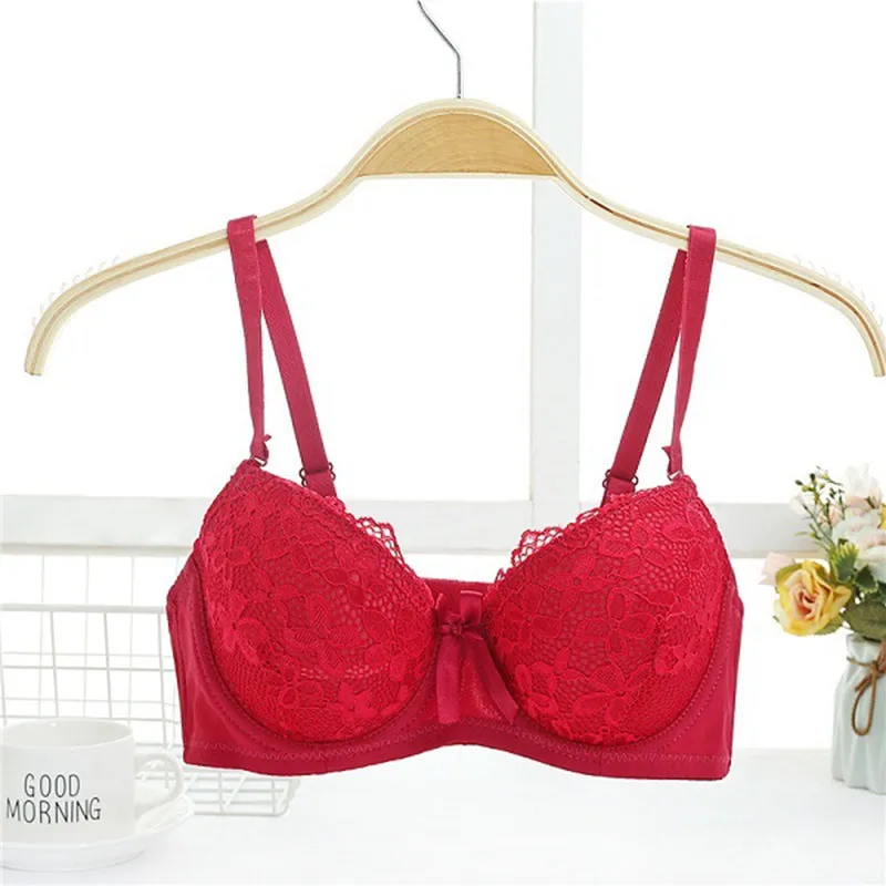Women's Seamless Push-Up Floral Bra With Lace