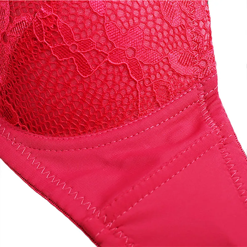 Women's Seamless Push-Up Floral Bra With Lace