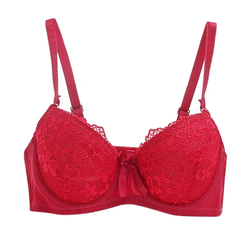 Women's Seamless Push-Up Floral Bra With Lace