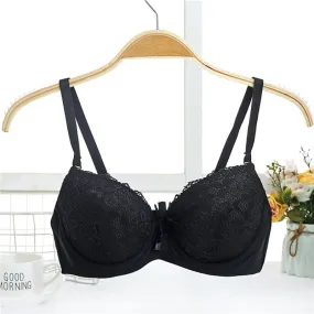 Women's Seamless Push-Up Floral Bra With Lace
