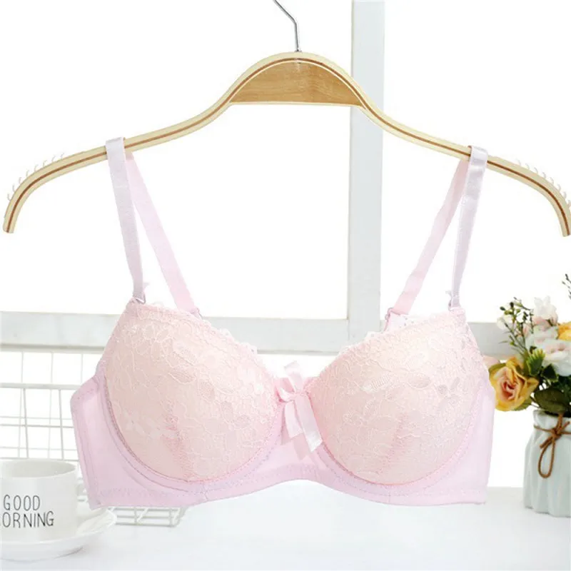 Women's Seamless Push-Up Floral Bra With Lace