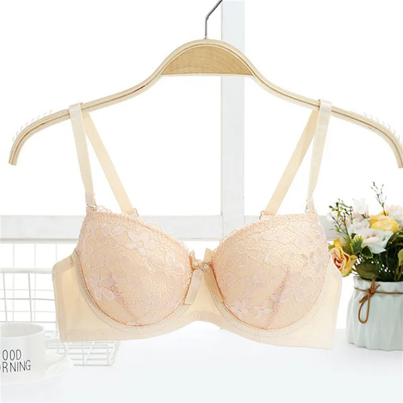 Women's Seamless Push-Up Floral Bra With Lace