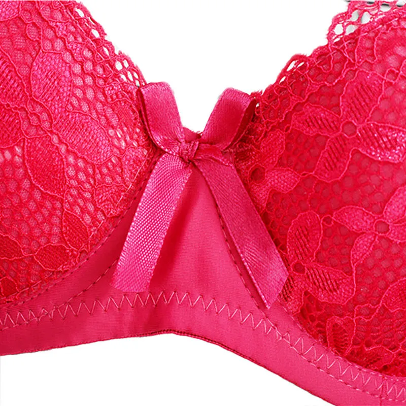 Women's Seamless Push-Up Floral Bra With Lace