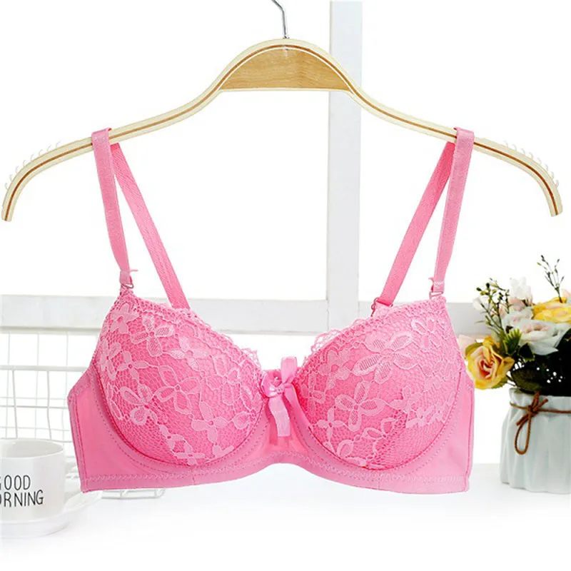 Women's Seamless Push-Up Floral Bra With Lace