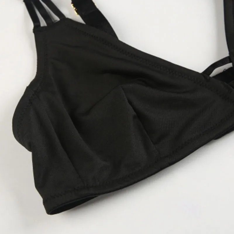 Women's Simple Solid Black Comfortable Bra