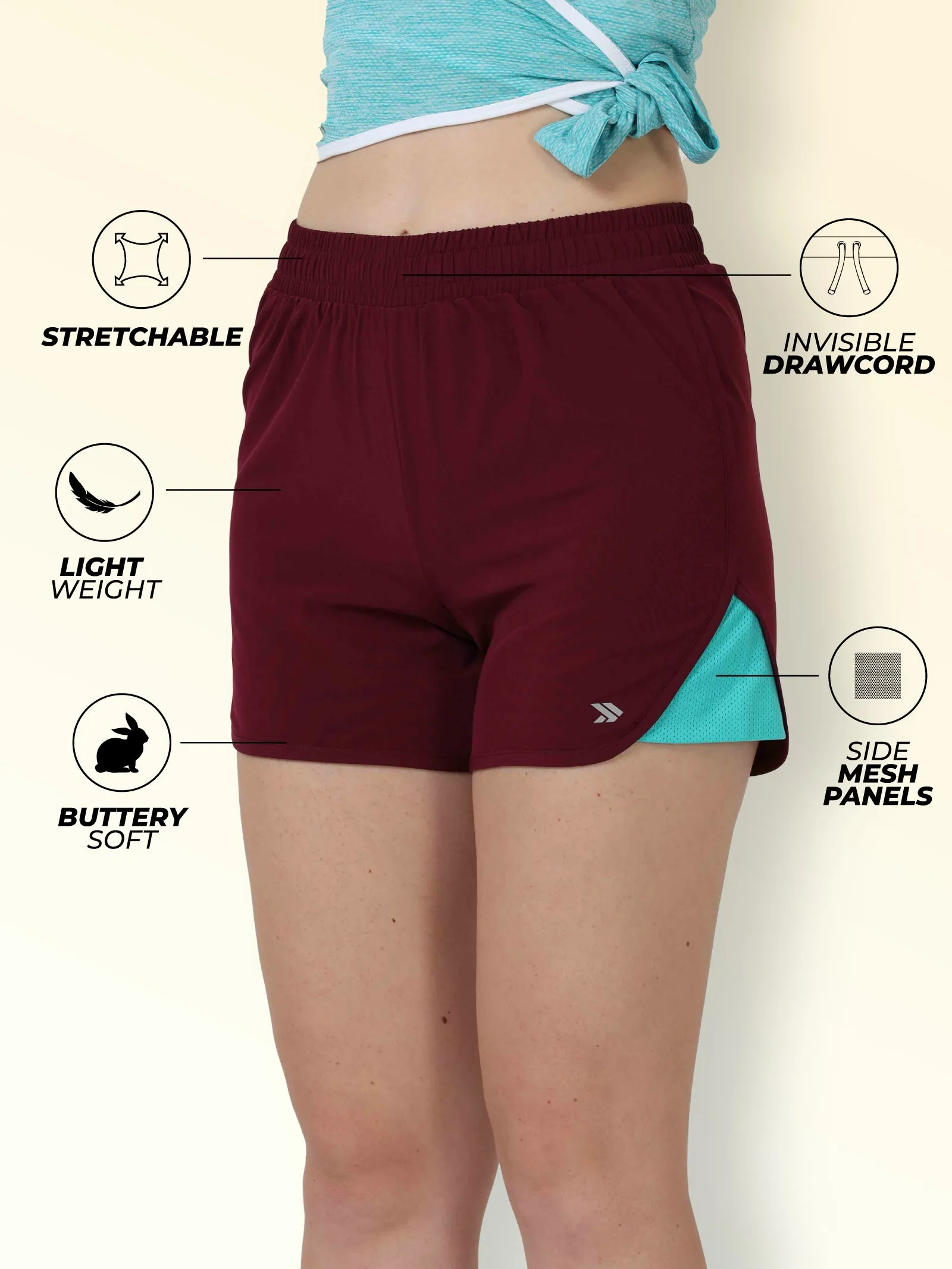 Women's Stretchable Lightweight Gym Shorts
