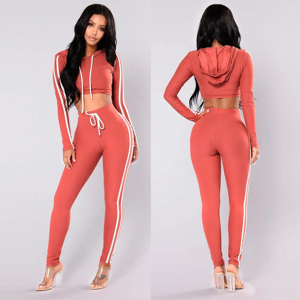 Womens Tracksuit Set Fashion Women Casual Splice Zipper Long Sleeve Pullove Sport Tops Long Pants Set Conjuntos De Mujer