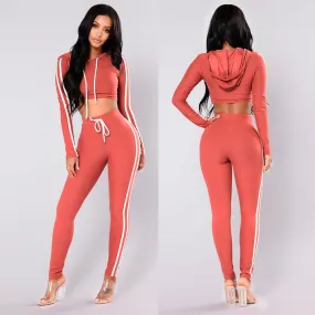 Womens Tracksuit Set Fashion Women Casual Splice Zipper Long Sleeve Pullove Sport Tops Long Pants Set Conjuntos De Mujer