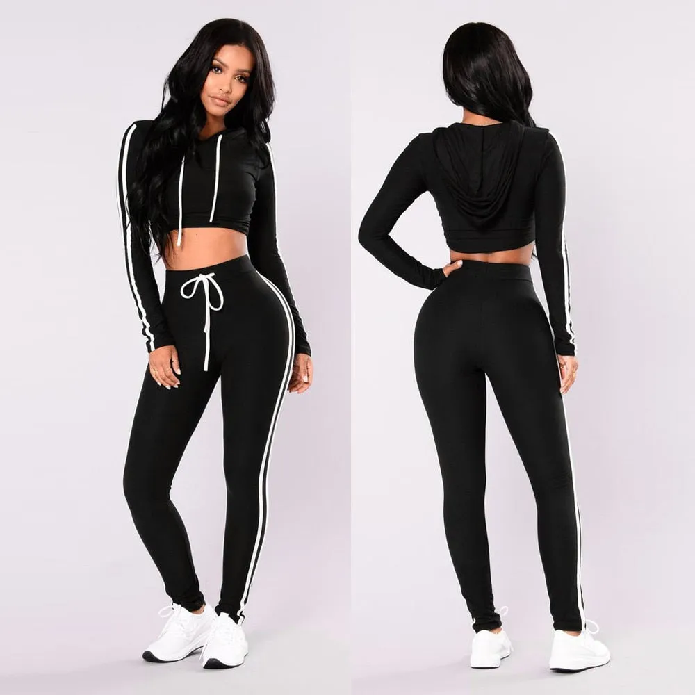 Womens Tracksuit Set Fashion Women Casual Splice Zipper Long Sleeve Pullove Sport Tops Long Pants Set Conjuntos De Mujer