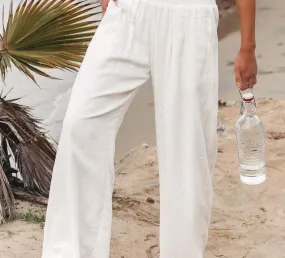 Women's Wide Leg Palazzo Lounge Pants | High Waist Yoga Sweatpants with Pockets, Loose Flowy Beach Pant
