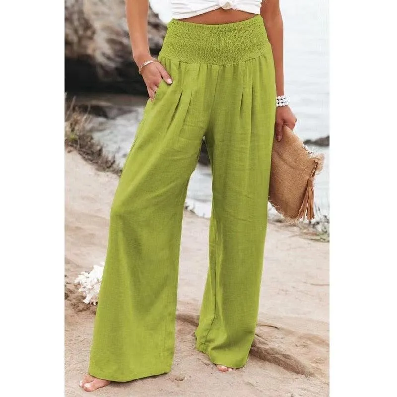 Women's Wide Leg Palazzo Lounge Pants | High Waist Yoga Sweatpants with Pockets, Loose Flowy Beach Pant