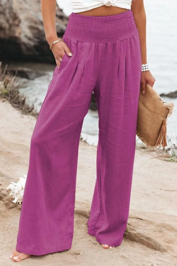 Women's Wide Leg Palazzo Lounge Pants | High Waist Yoga Sweatpants with Pockets, Loose Flowy Beach Pant