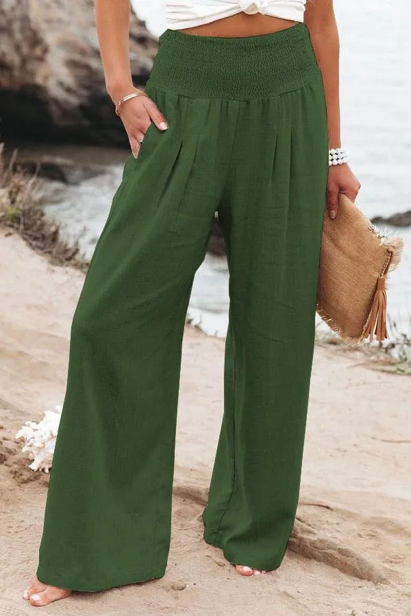 Women's Wide Leg Palazzo Lounge Pants | High Waist Yoga Sweatpants with Pockets, Loose Flowy Beach Pant