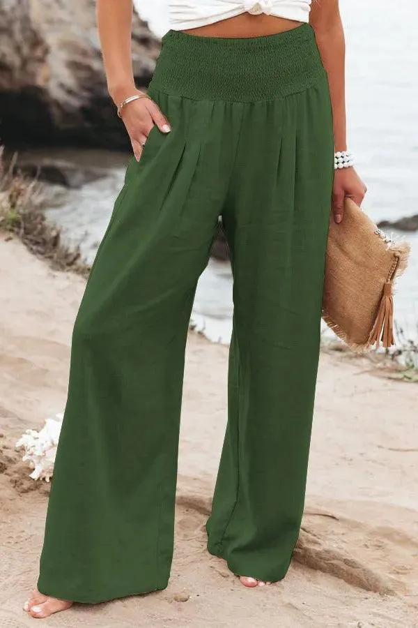 Women's Wide Leg Palazzo Lounge Pants | High Waist Yoga Sweatpants with Pockets, Loose Flowy Beach Pant