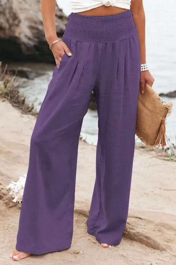 Women's Wide Leg Palazzo Lounge Pants | High Waist Yoga Sweatpants with Pockets, Loose Flowy Beach Pant