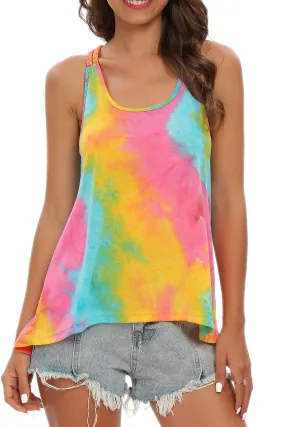 Women's Workout Tie Dye Tank Tops Fantasy