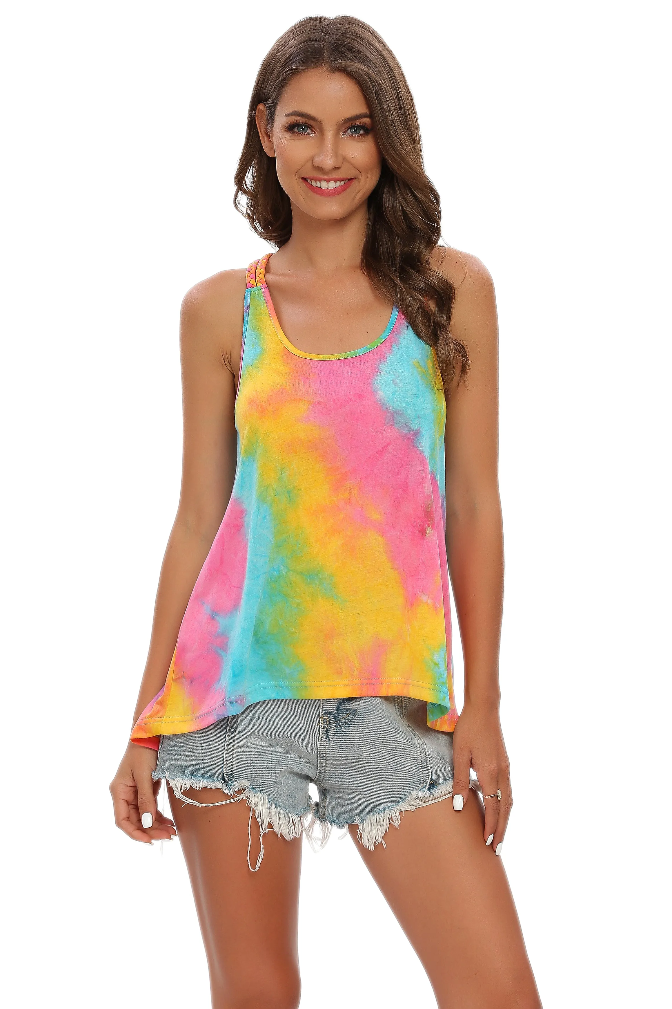 Women's Workout Tie Dye Tank Tops Fantasy