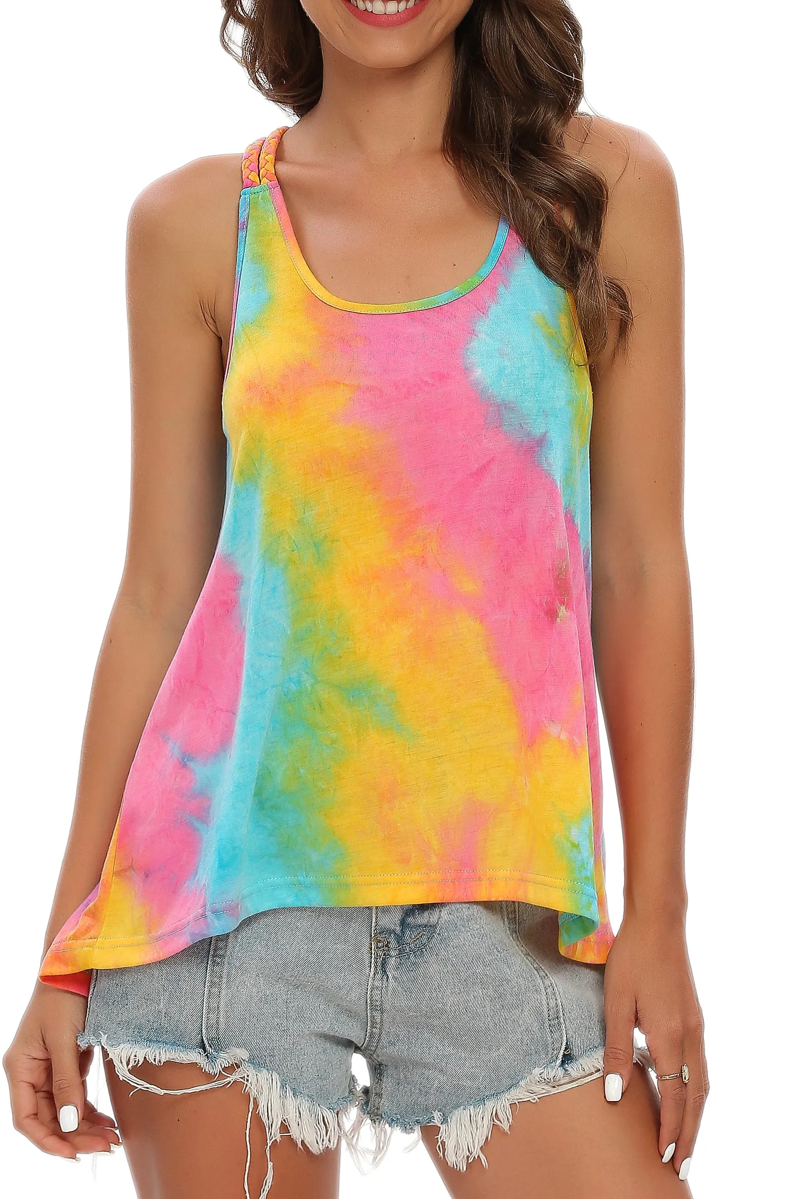 Women's Workout Tie Dye Tank Tops Fantasy
