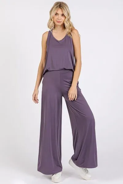 Yoga Air Stretch Elastic Waist Wide Leg Pants