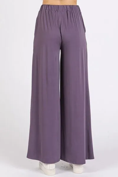Yoga Air Stretch Elastic Waist Wide Leg Pants