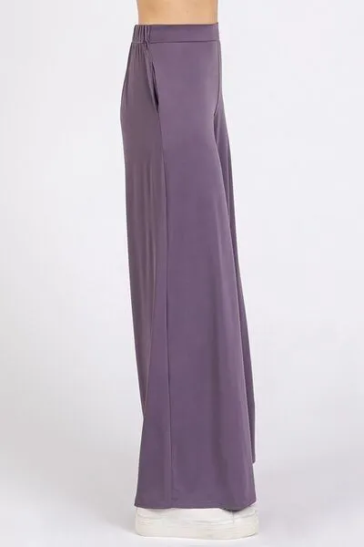 Yoga Air Stretch Elastic Waist Wide Leg Pants