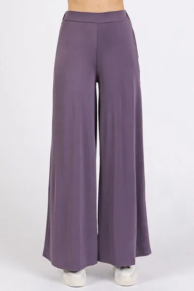 Yoga Air Stretch Elastic Waist Wide Leg Pants