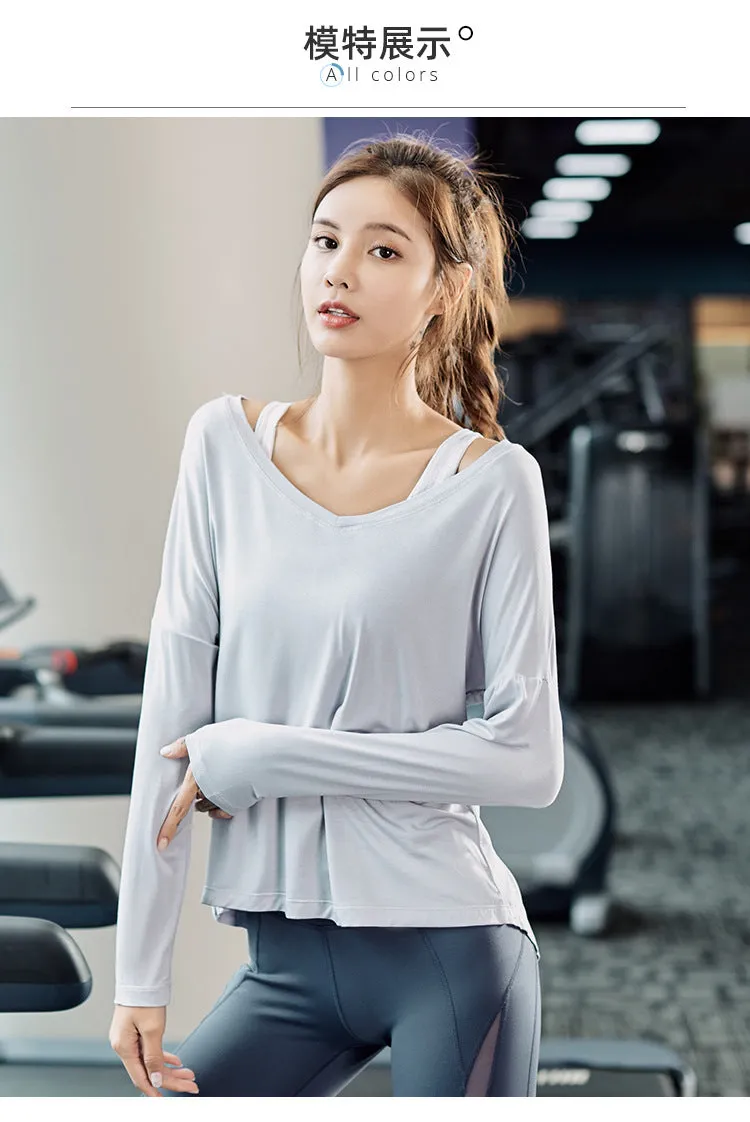 Yoga Cozy Breathable Jogging Sporty Tops Women Training Long Sleeved T-Shirt Activewear