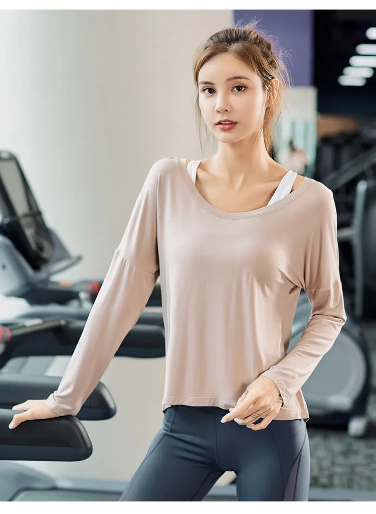 Yoga Cozy Breathable Jogging Sporty Tops Women Training Long Sleeved T-Shirt Activewear